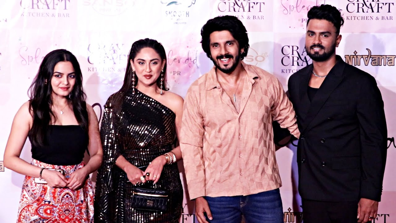 Udne Ki Aasha Serial Cast Kanwar Dhillon & Neha Harsora With Krystal D'Souza At Splendid PR Party