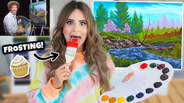 Painting Using Only FROSTING! - Bob Ross Tutorial - Part 3