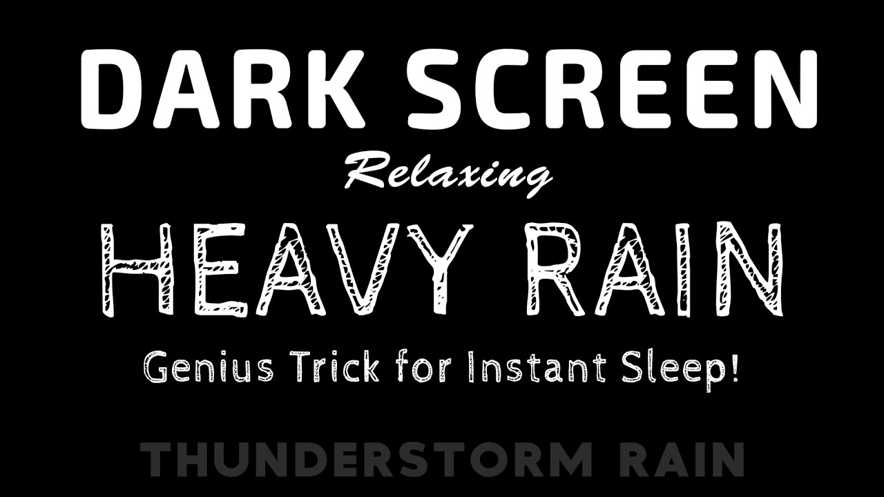 [DARK SCREEN] Genius Trick for Instant Sleep! Heavy Rain Sounds for Deep Sleep | 1 HOURS Rain Sounds
