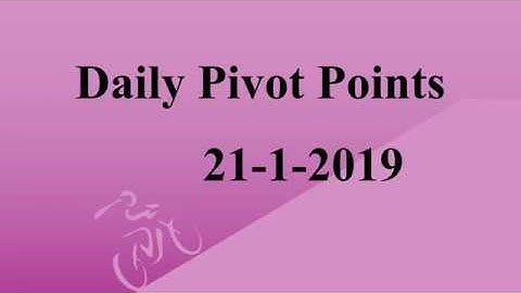 Daily Pivot -21 Jan 2019/NSE/Intraday/Day Trading/ Stock Market /Malayalam