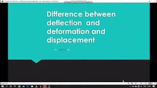 Difference Between Deflection And Displacement And Deformation