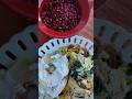 chicken &amp; eggs with a side of fresh pomegranate #breakfast #cooking #whatieatinaday