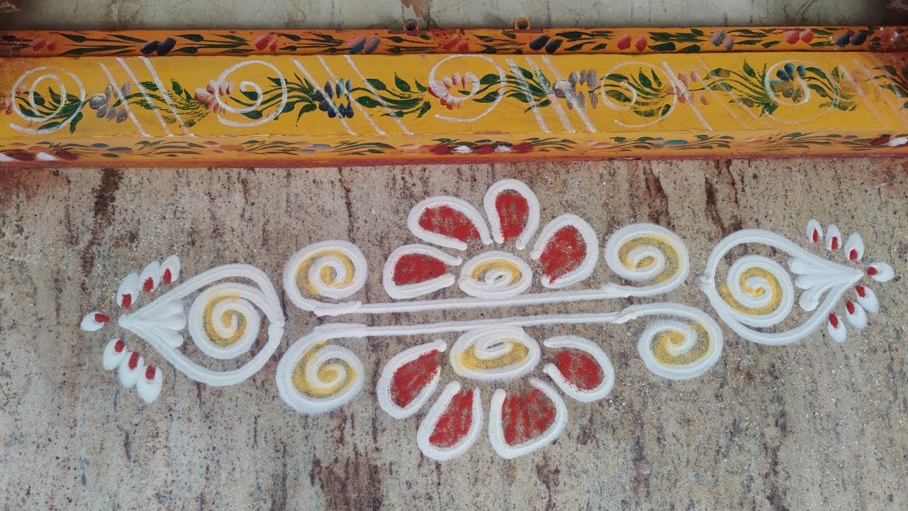 Easy rangoli design | Easy rangoli design tutorial for beginners ...