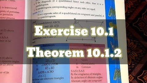 Exercise 10.1 Theorem 10.1.2 Maths Class 9th | Hunain Coaching