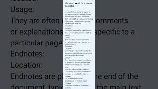 Microsoft Word, footnotes& endnotes
