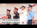 Cds gen anil chauhan triservice chiefs pay tributes to martyrs at national war memorial
