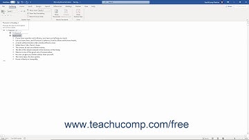 Word 2019 and 365 Tutorial Promoting and Demoting Outline Text Microsoft Training