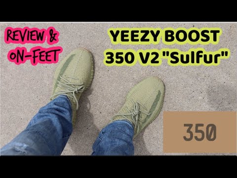 yeezy boost 350 v2 sulfur on feet