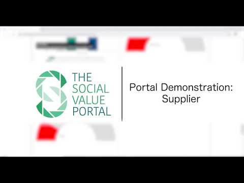 Using the Social Value Portal for Bidders & Suppliers