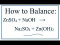 Balancing Chemical Reactions and Ions
