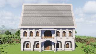 Minecraft Tutorial: Pale Oak and Light Gray Concrete House