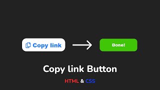 Кнопка скопировать ссылку на чистом HTML & CSS || Copy link button using pure HTML&CSS step by step