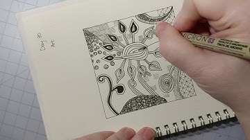 Easy Zentangle Pattern Tutorial with One Zentangle a Day - Day 30