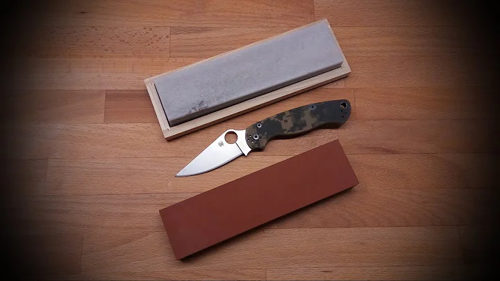 Sharpening Spyderco PM 2 in CPM S30V steel with Norton India and Translucent Arkansas stones