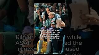 Rihanna held Riot while ASAP Rocky closed the runway—then paused mid-walk to scoop him up