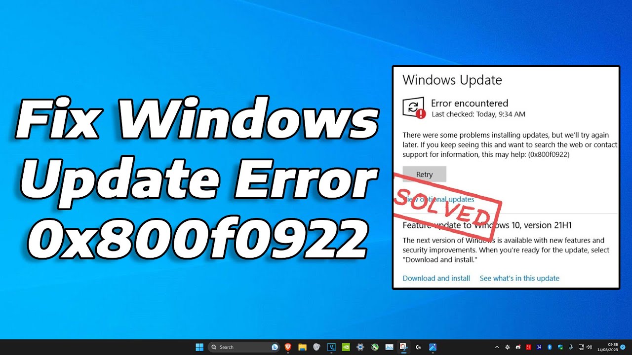 How To Fix 0x800f0922 Windows Update Error on Windows 11 | Solve Windows 11 Update Error 0x800f0922