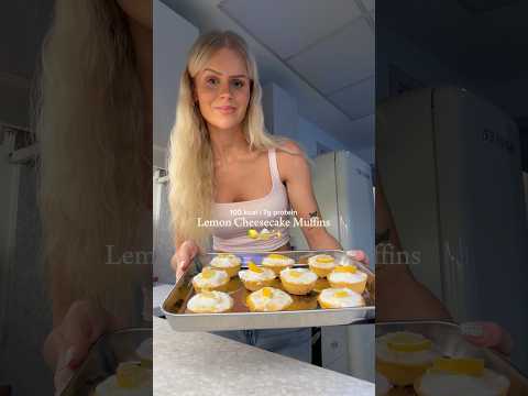 lemon protein cheesecake muffins recipe 🧁🍋✨