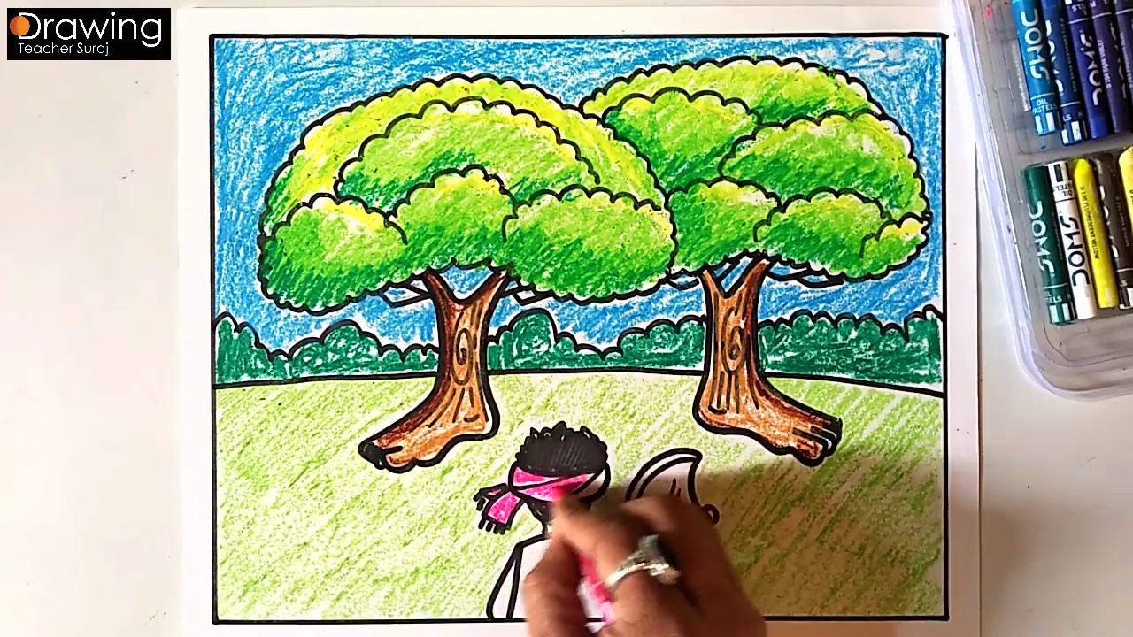 🔴 Very Easy! Save tree poster drawing ||