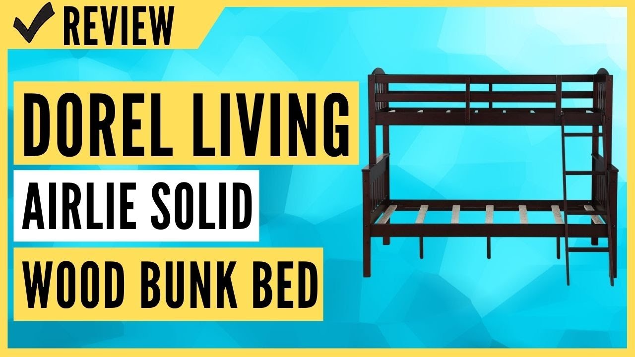 Dorel Living Airlie Solid Wood Bunk Beds Twin Over Full with Ladder and