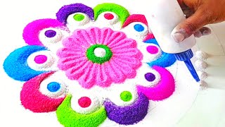 Simple Rangoli Designs | Simple Diwali Rangoli Designs | Navratri Rangoli Designs With Colour screenshot 5