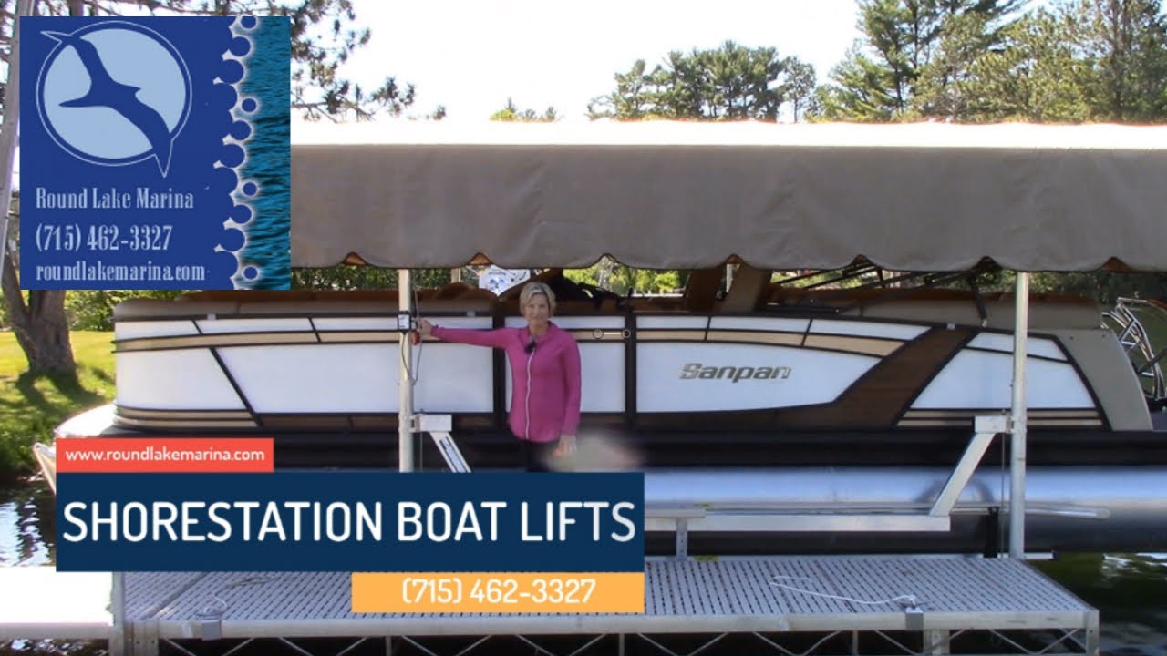 Shorestation Hydraulic Boat Lifts Round Lake Marina Hayward WI