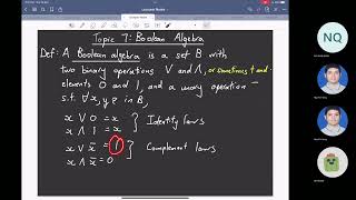 Lecture 14 - Boolean Algebras - with Nge Kie Seng 20221220 | DMT Discrete Mathematics B