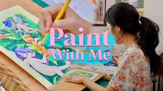 Ep.77 | Cozy Art Vlog 👩🏻‍🎨 | Paint With Me | Fairy In Gouache Painting 🧚