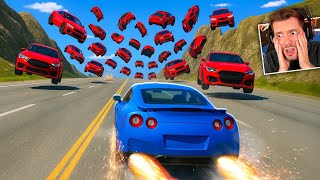 CARRO vs 699km/h de TRÂNSITO no BeamNG Drive screenshot 3