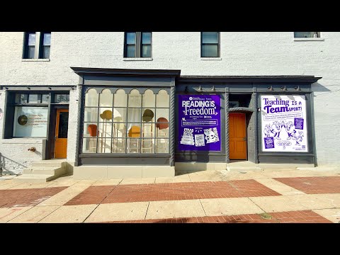 Artist Derrick Adams hosts "Reading is Freedom" activation during Baltimore Book Festival