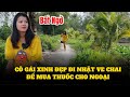 Bt ng c gi xinh p lang thang trn ng i lm ve chai  kim tin mua thuc cho ngoi