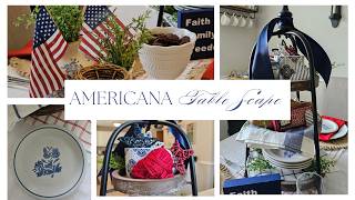 Easy Americana Tiered Tray and Vignette Ideas for a 250th Birthday 4th of July Table Scape