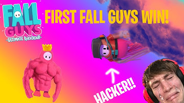 I BEAT A HACKER in my FIRST GAME of Fall Guys! INSANE WIN AT THE BUZZER! (watch until the end)