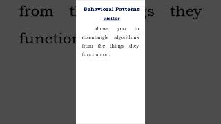 Visitor Pattern Behavioral Pattern Design Pattern C