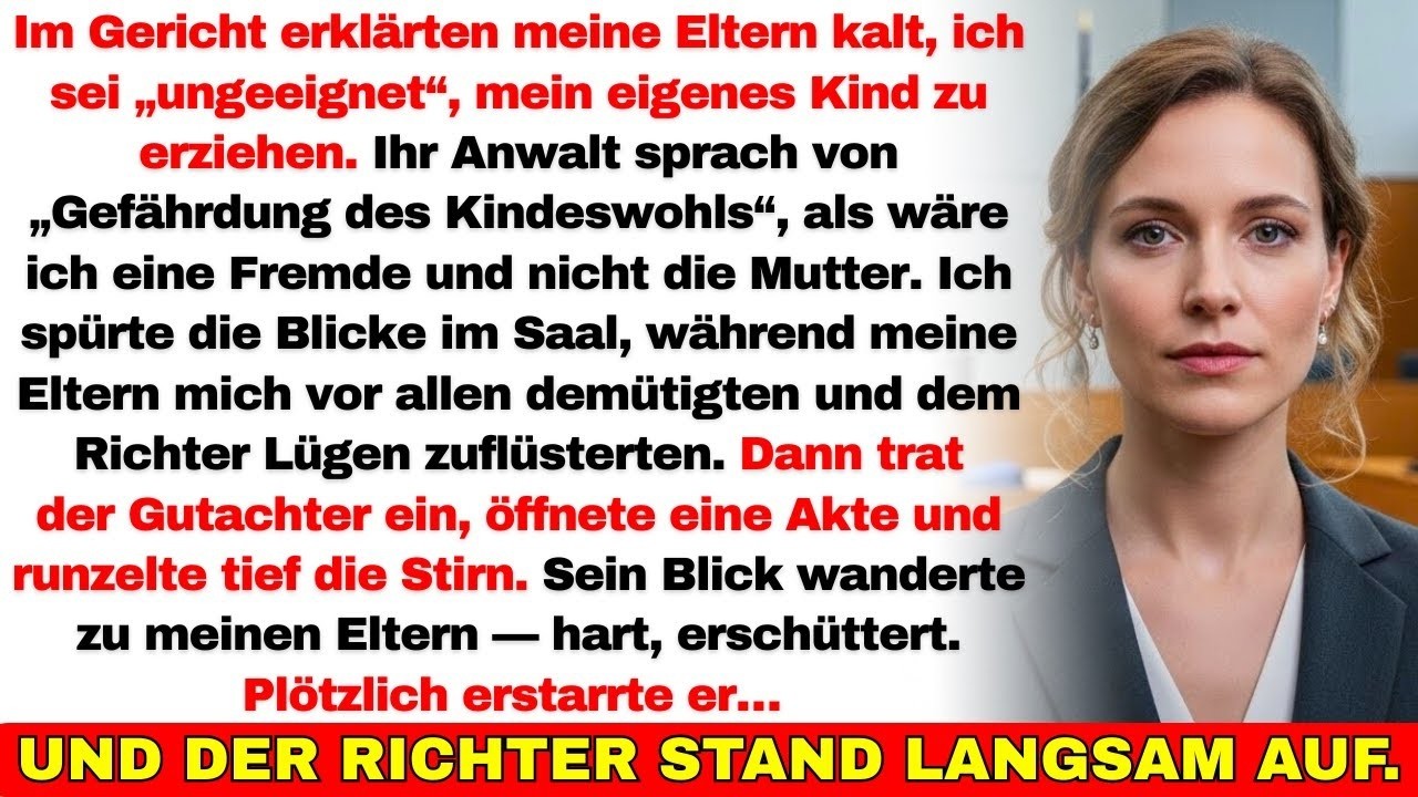 Meine Eltern wollten mir vor Gericht mein Kind nehmen — bis der Gutachter plötzlich erstarrte