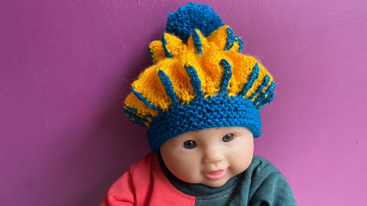 बिलकुल अलग डिज़ाइन का टोपा बनाए छोटे बच्चों के लिए ।। New woollen cap design for new born baby