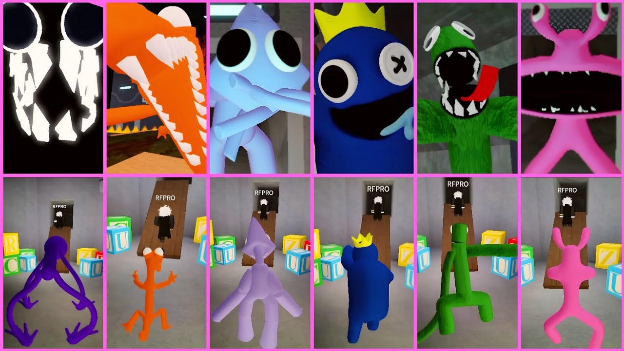 Every Jumpscare VS End Screen Roleplay (Rainbow Friends Ch. 1