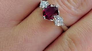 Famous Tacori Ruby Diamond 3 Stone Engagement Platinum Ring. 809221 - 864627 Net Worth