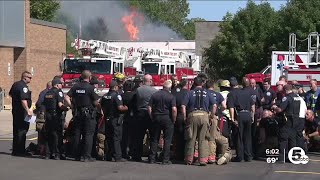 Chemical fire in Akron still going a day later