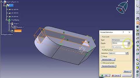 CATIA V5- Pad, Pocket and Hole Features