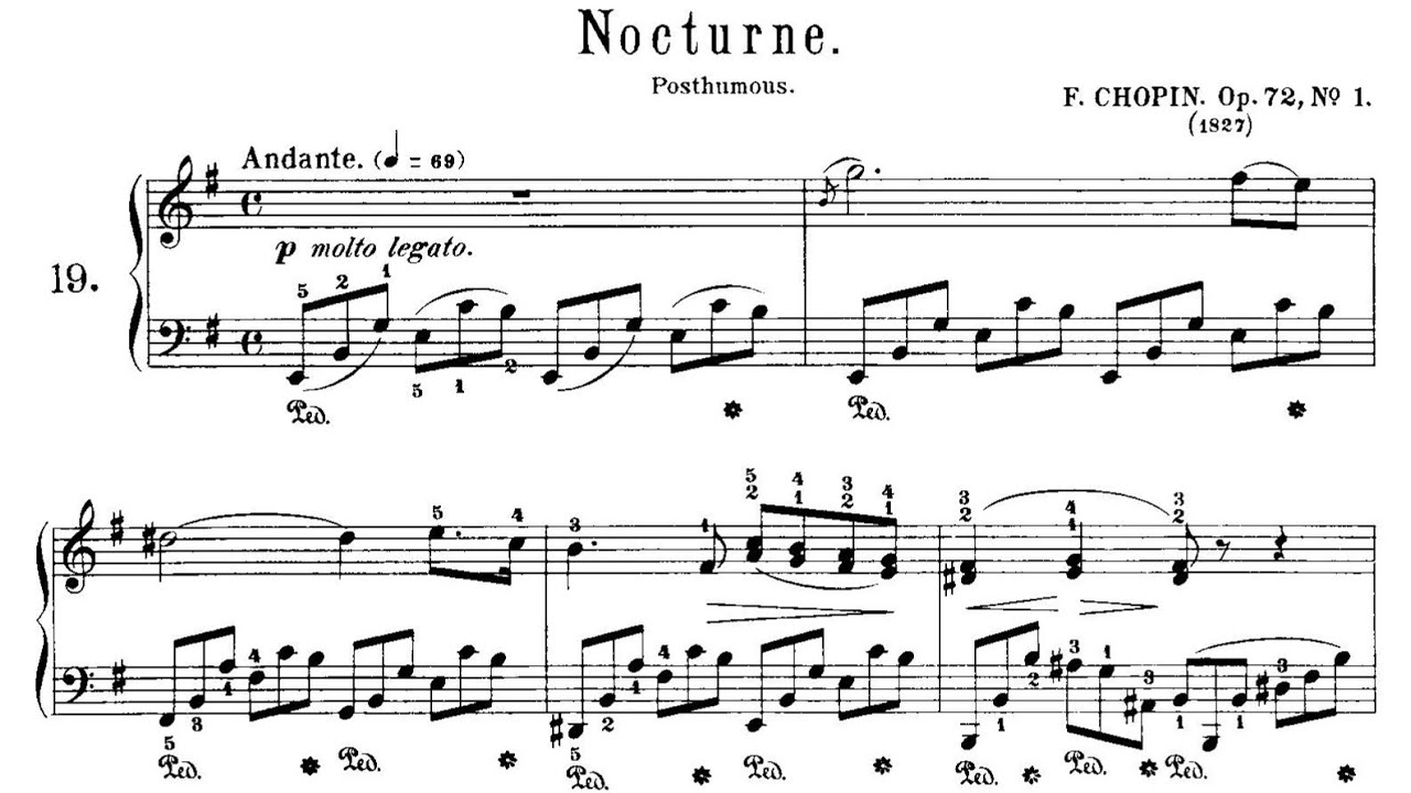 Chopin: Nocturne no. 19 in E minor, op. 72/1 (Brunhoff)