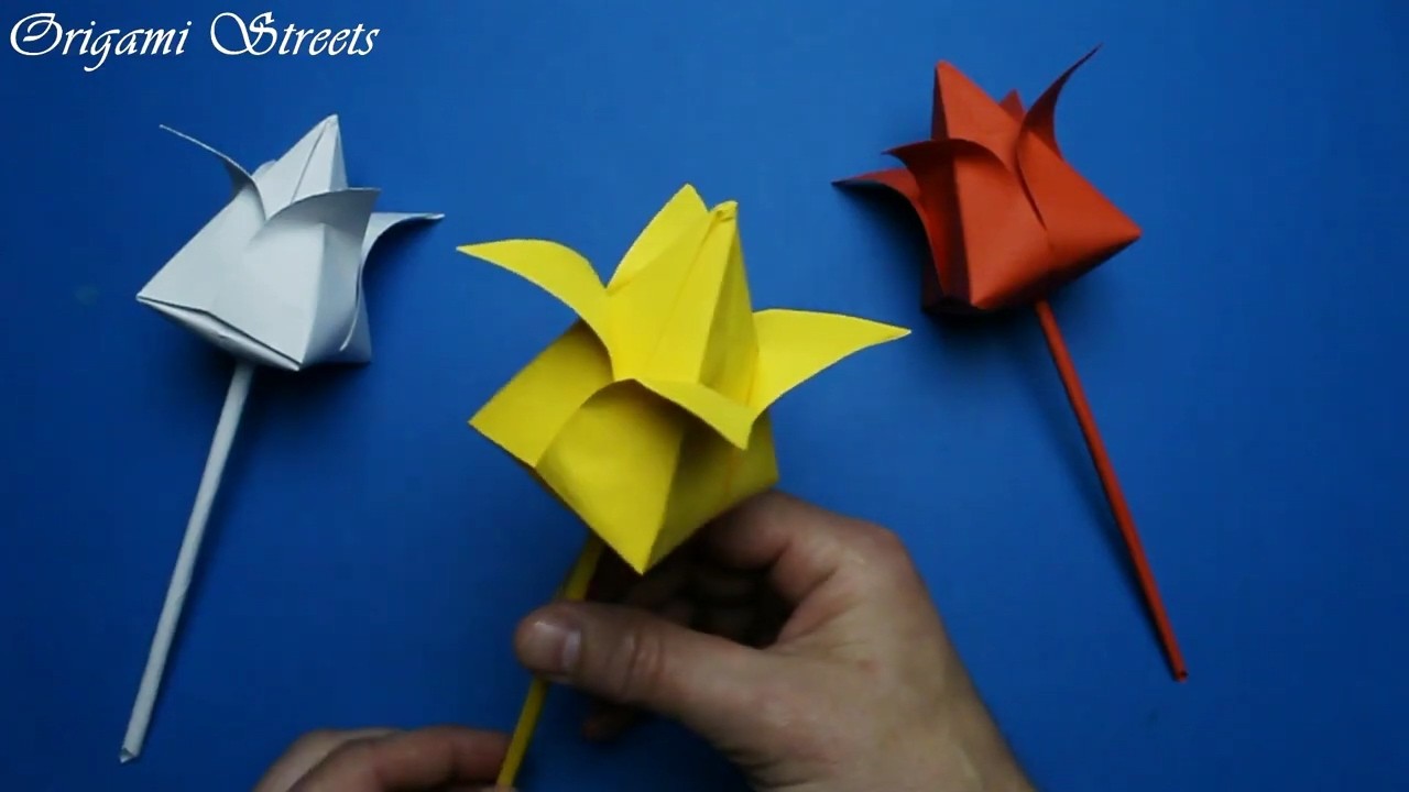 Как сделать тюльпан из бумаги. Оригами тюльпан