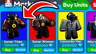 NEW UPDATE😱 I SOLD Sonar Titan and Woman and Camcorder Man FOR *1M* GEMS 💎 |  Toilet Tower Defense