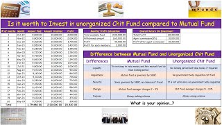 Chit fund calculation in excel - Difference between Chit fund and Mutual fund - Chit Fund Explained screenshot 1