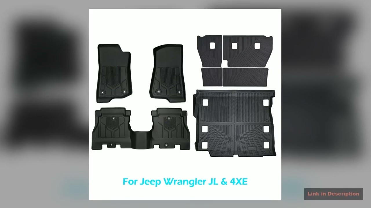 BEVO For Jeep Wrangler JL 4XE 4 Doors TPE Floor Mats Cargo Liner Waterproof NonSlip All Weather