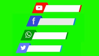 Green Screen Social Media Lower Third Animation | Green Screen YouTube Facebook WhatsApp Animation