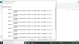 Lec-4 switch statement, while loop in Java (19-10-2021)