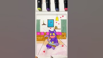 Smiling critters coloring Catnap😍 #smilingcritters #poppyplaytime #catnap #art #shorts
