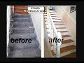 DIY STAIRS RENOVATION,  $50  budget make-over, One woman, one staircase, Spindles, Remove CARPET,