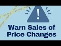 Custom flow solution warn sales of price changes