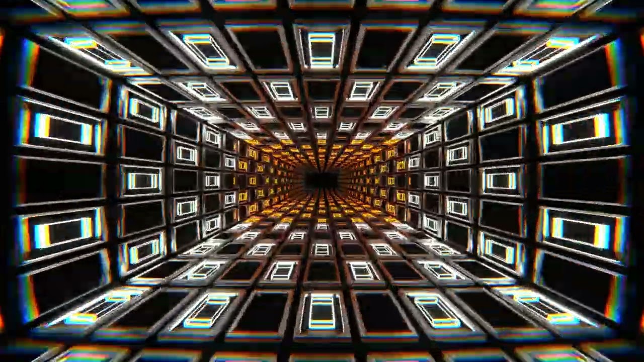 Abstract Neon Light Square Background VJ Loops